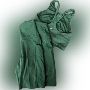 Everglade Green Align Shorts and Wunder Train Bra LULULEMON